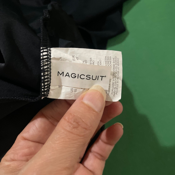 Magicsuit Black One Piece Swimsuit Silver Grommets US 10 - Picture 11 of 15